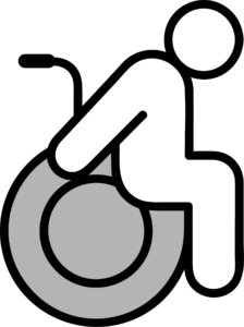 Simple image of a person in a wheelchair